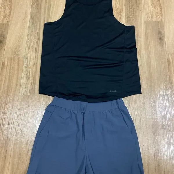 [BUNJANG] Musinsa Standard Sports Running Singlet (L) & Gym 5-Inch Shorts (M) Set / 무신사 스탠다드 스포츠 러닝 싱글렛 L,짐 5인치 쇼츠 블루그레이 M
