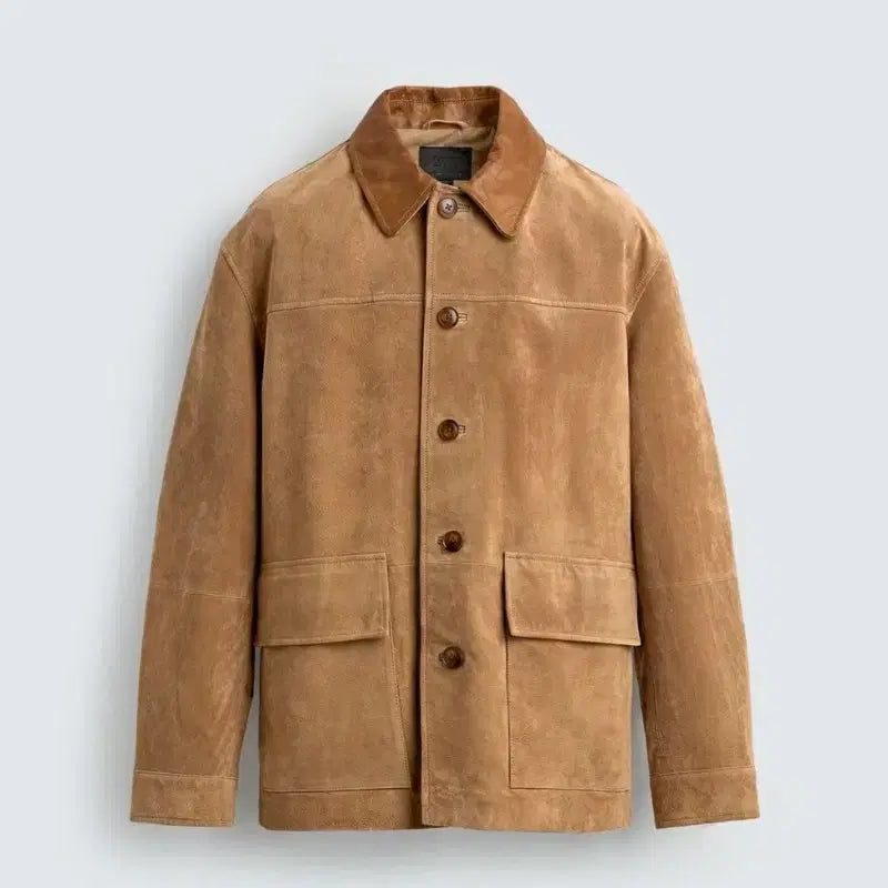 [BUNJANG] Zara Real Suede Combo Collar Jacket M / 자라 리얼 스웨이드 콤비 카라 자켓 M