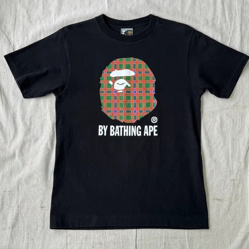 [BUNJANG] BAPE 00s Check Ape Big Logo T-Shirt M / 베이프 00s 체크에이프 빅로고 반팔 M