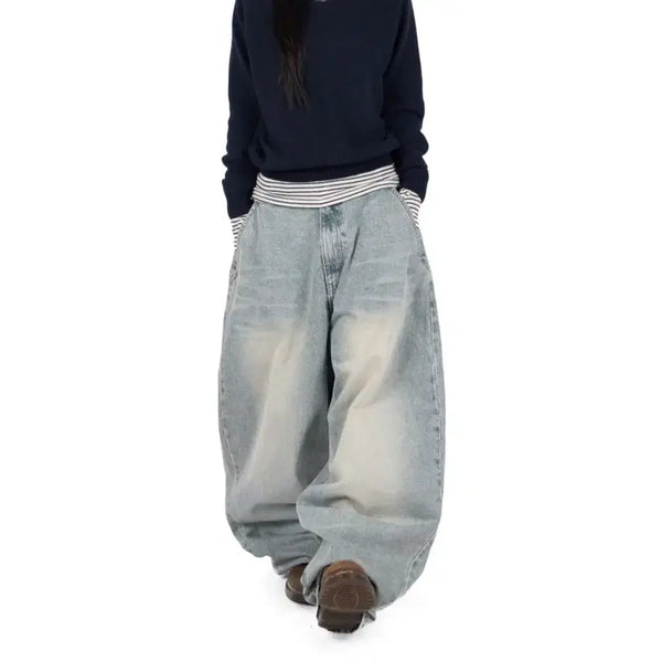 [BUNJANG] Litkimm Bean Balloon Jeans Light Blue / 릿킴 BEAN BALLOON JEANS