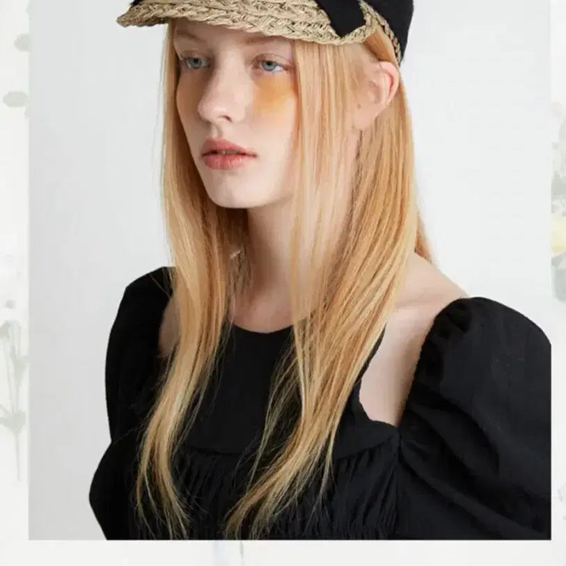 [BUNJANG] Brown Hat Ribbon Sun Visor / 브라운 햇 리본 썬 바이저(새상품)