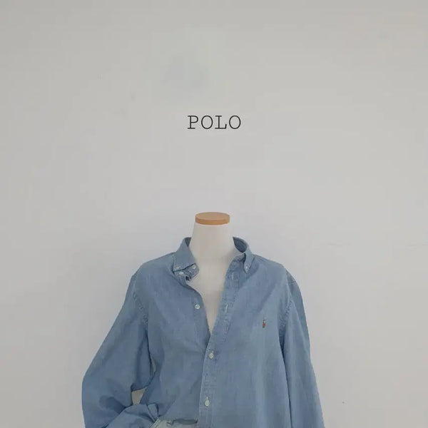 [BUNJANG] Polo Ralph Lauren Kids Denim Shirt / No.26080611 큐알 폴로 랄프로렌 셔츠 데님 연청데님셔츠