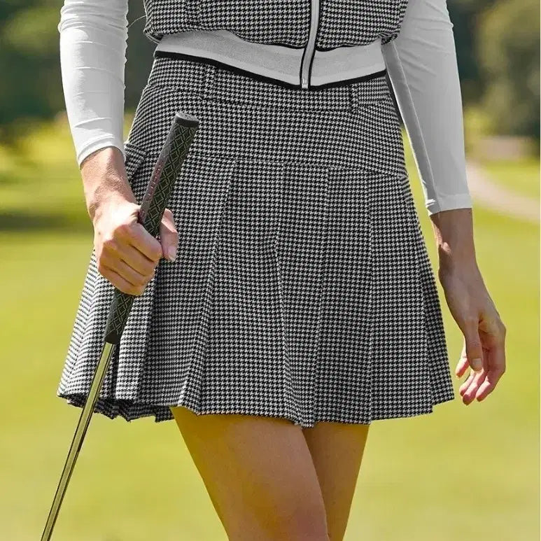 [BUNJANG] Zexmix Golf Houndstooth Check Pleated Skirt (Size M) / [정품] 젝스믹스 골프 체크 플리츠 스커트 M