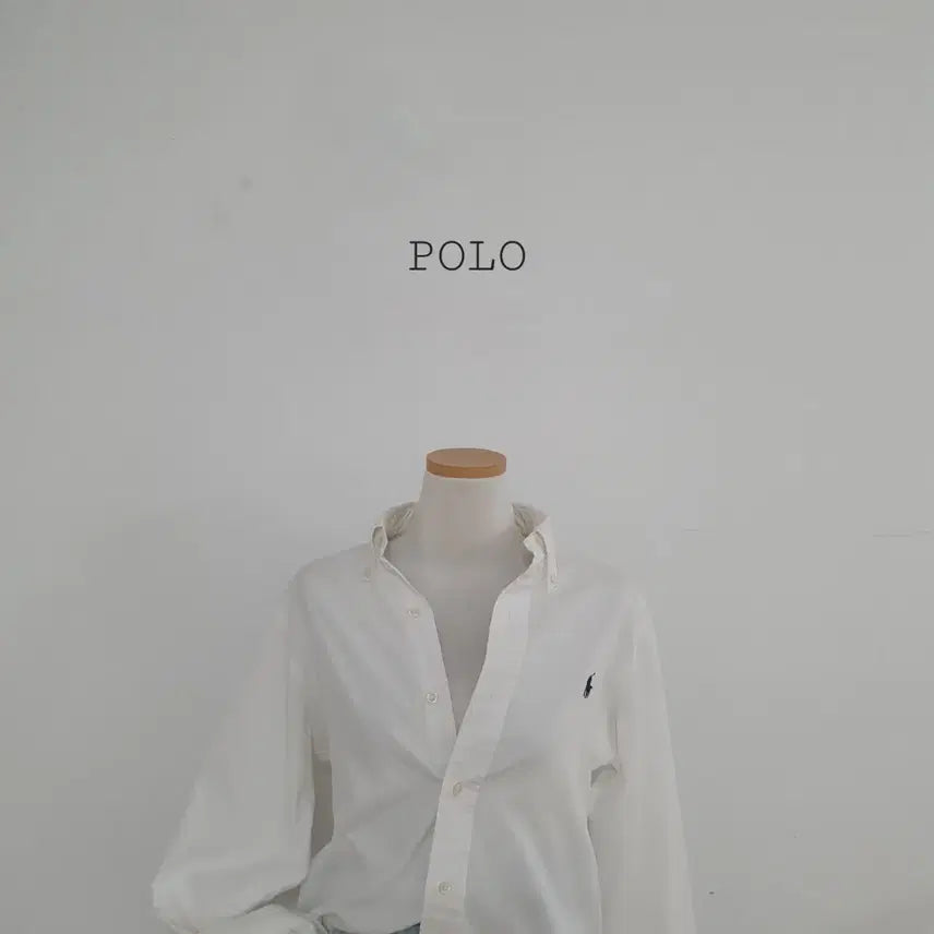 [BUNJANG] Polo Ralph Lauren White Pony Logo Embroidered Cotton Shirt / No.26080612 폴로 랄프로렌 셔츠 화이트