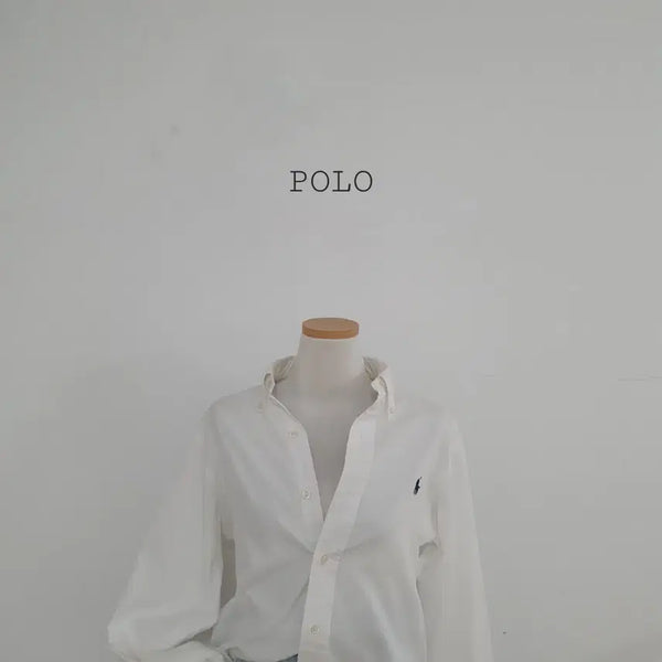 [BUNJANG] Polo Ralph Lauren White Pony Logo Embroidered Cotton Shirt / No.26080612 폴로 랄프로렌 셔츠 화이트