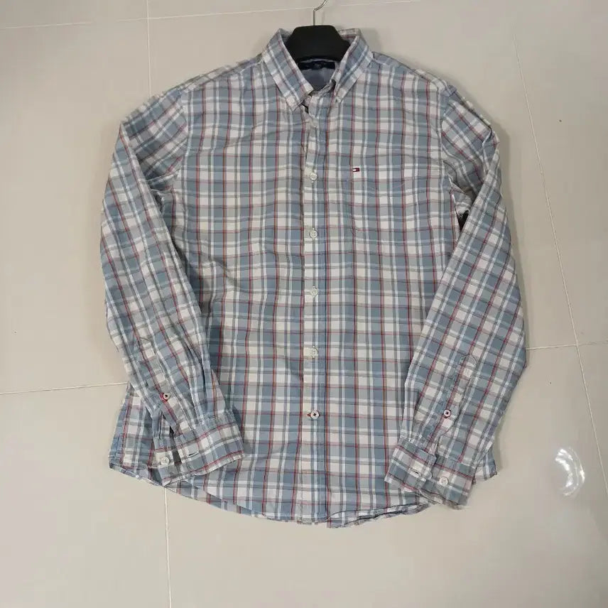 [BUNJANG] Tommy Hilfiger Men's Checked Shirt Blue / 타미힐피거 셔츠 체크무늬 블루 남성