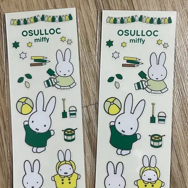 [BUNJANG] O'sulloc x Miffy Collaboration Sticker Set (2 Sheets) / 오설록 미피 스티커 2매 일괄