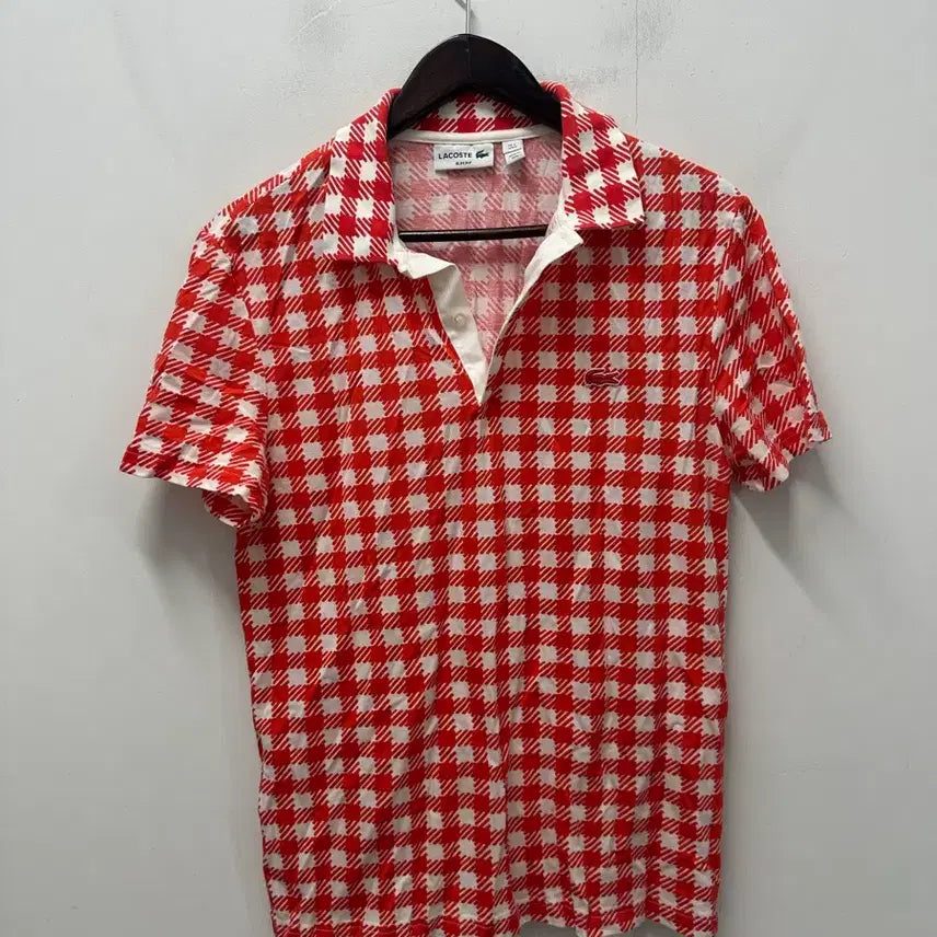 [BUNJANG] Lacoste Checked Short Sleeve Polo Shirt / [만원빈티지 최저가]라코스테 체크 반팔 카라티 95