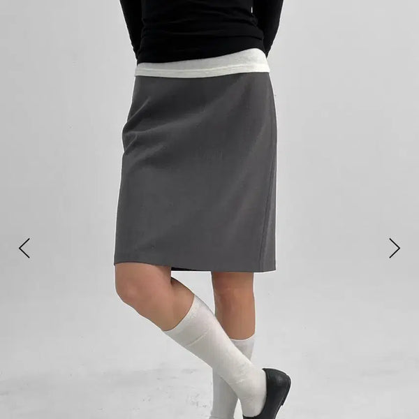 [BUNJANG] Black-up MADE Neutral Tension Basic Skirt Charcoal (New) Medium Length M / [블랙업] MADE 뉴트럴 텐션 베이직 스커트 차콜(새상품) 미디움기장 m