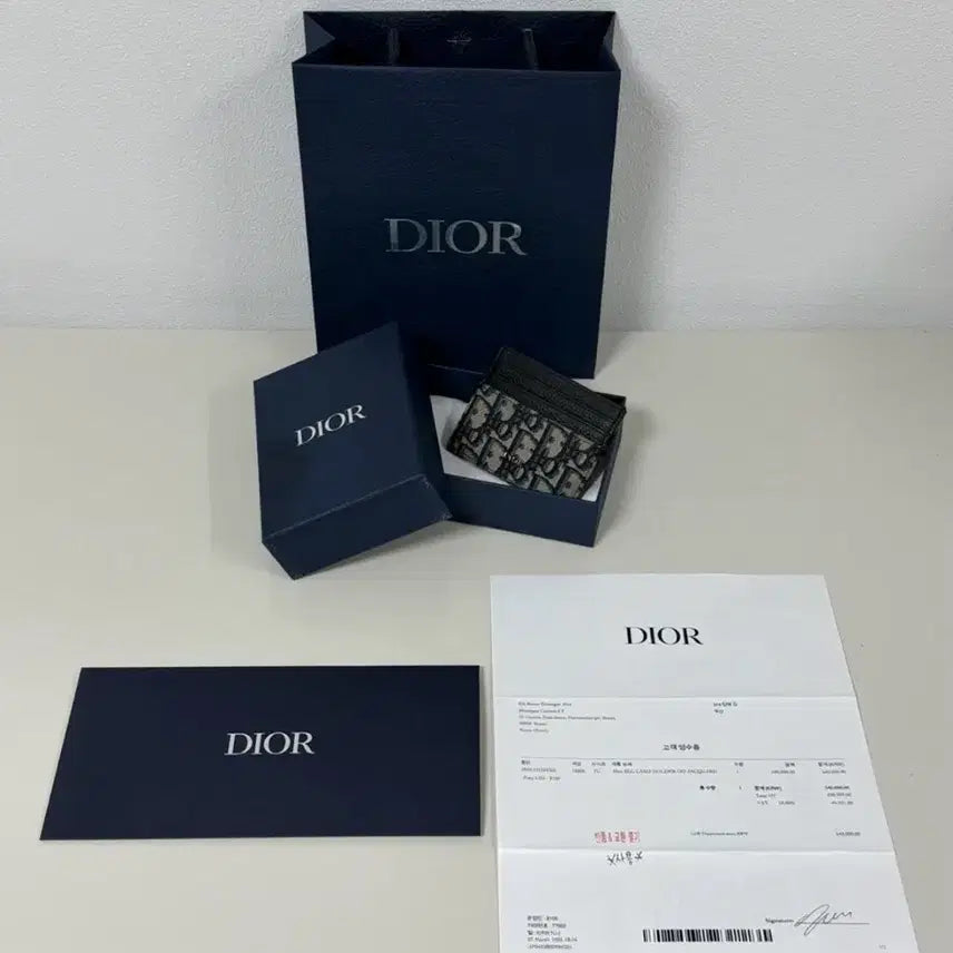 [BUNJANG] Dior Card Holder Beige & Black Dior Oblique Jacquard / 디올 카드 홀더 베이지 & 블랙 디올 오블릭 자카드