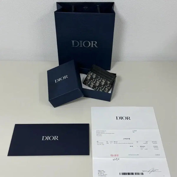[BUNJANG] Dior Card Holder Beige & Black Dior Oblique Jacquard / 디올 카드 홀더 베이지 & 블랙 디올 오블릭 자카드