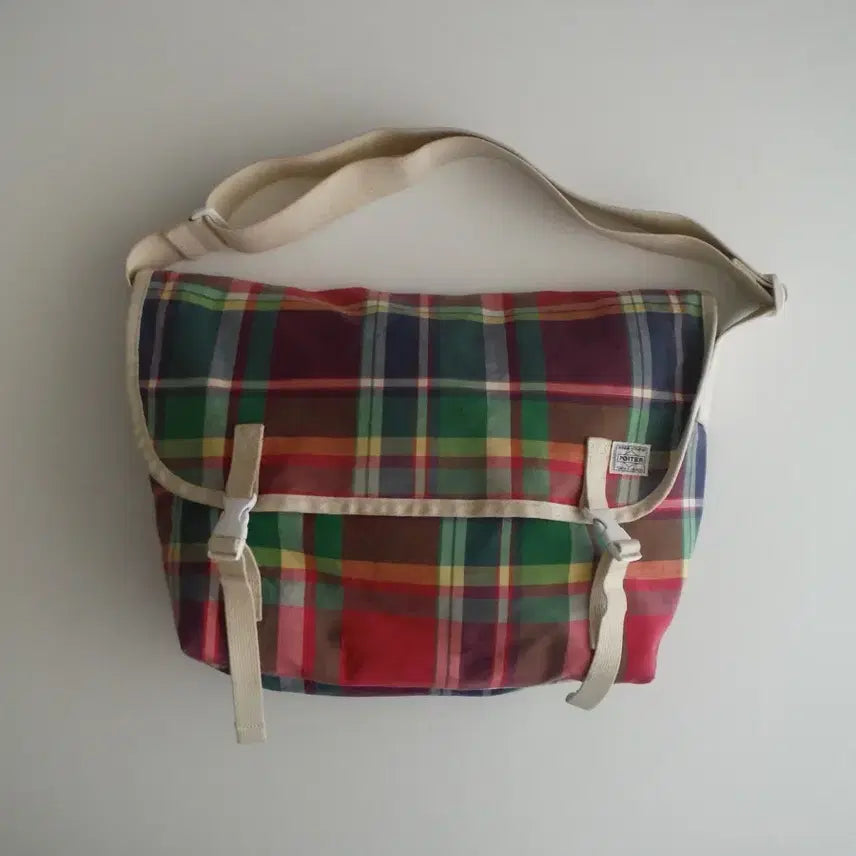 [BUNJANG] Yoshida Porter Madras Check Pattern Messenger Bag / 요시다포터 마드라스 체크 패턴 메신저백