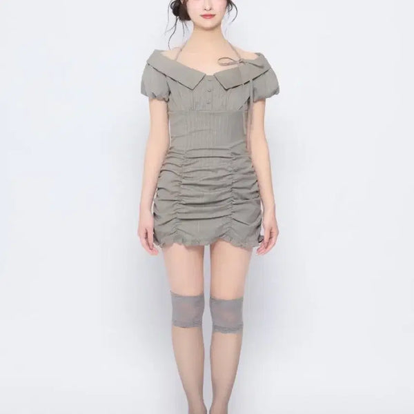 [BUNJANG] Bubbles Stripe Off-Shoulder Dress / BUBBLES 버블즈 스트라이프 오프숄더 원피스 스나계 GRL 그레일 미셸마카롱
