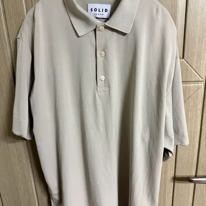 [BUNJANG] Solid Homme Beige Short-Sleeve T-Shirt (Size 46) / 솔리드옴므 베이지 반팔 (46) 판매.