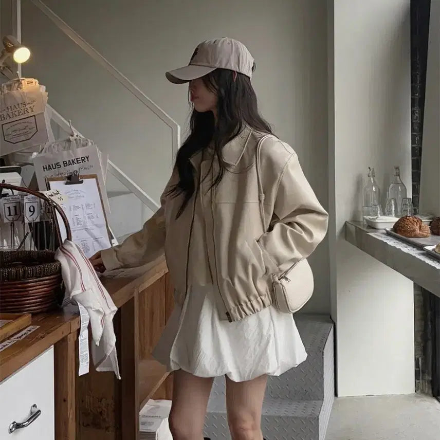 [BUNJANG] Maybins Self-Produced Lyon Leather Jumper / 새상품 메이빈스 자체제작 리온 레더 점퍼
