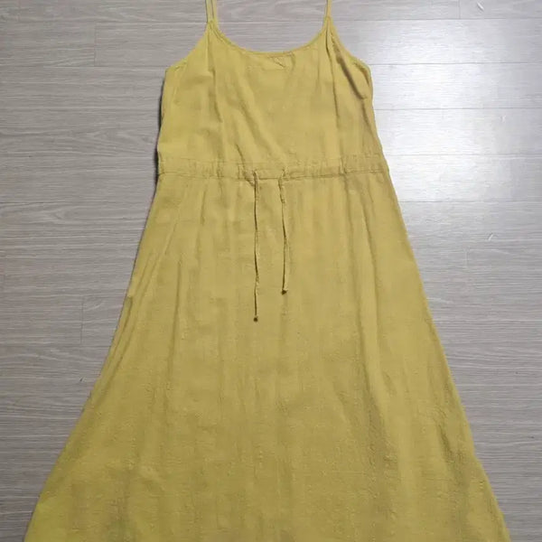 [BUNJANG] Pigment Strap Sleeveless Long Dress Yellow / 피그먼트 스트랩 끈 나시 롱 원피스 PIGMENT 뷔스티에 노랑
