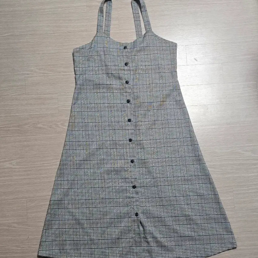 [BUNJANG] Black Label Plaid Bustier Long Dress / 블랙라벨 BLACK LABEL 체크무늬 뷔스티에 롱 원피스