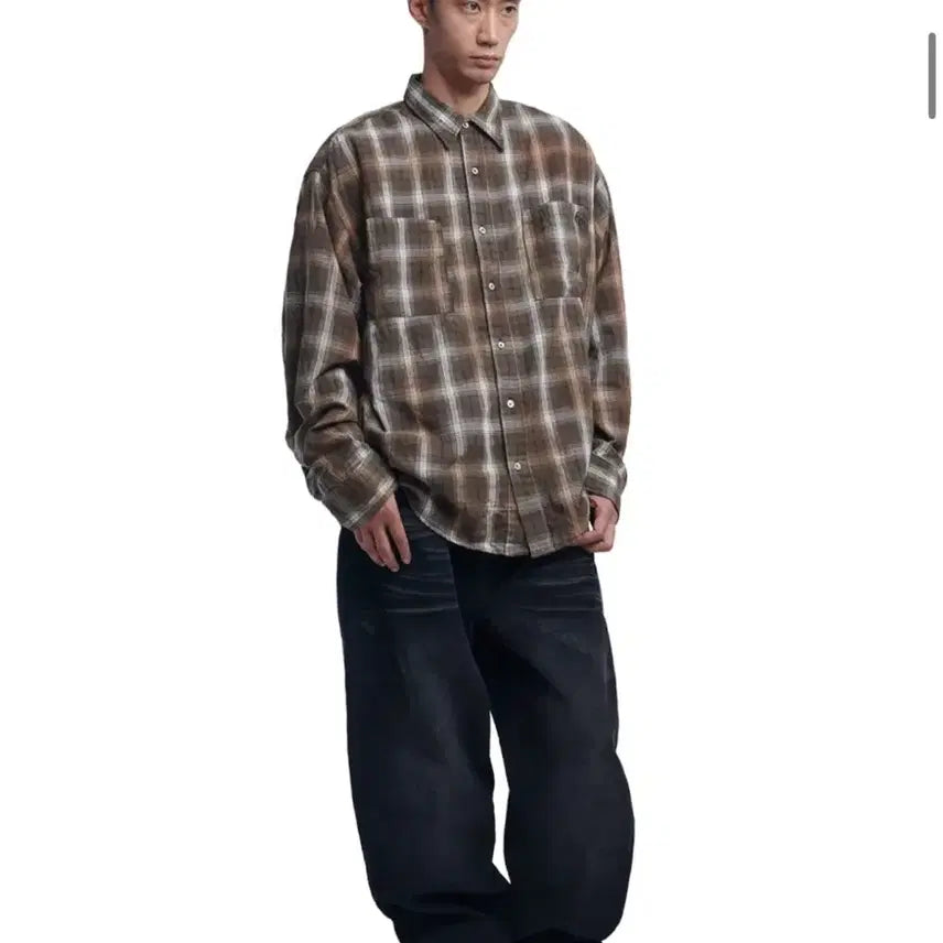 [BUNJANG] Nomenuual O.D Check Shirt - Brown / 노매뉴얼 O.D CHECK SHIRT - BROWN