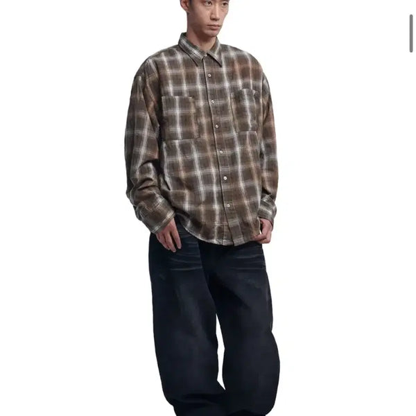 [BUNJANG] Nomenuual O.D Check Shirt - Brown / 노매뉴얼 O.D CHECK SHIRT - BROWN