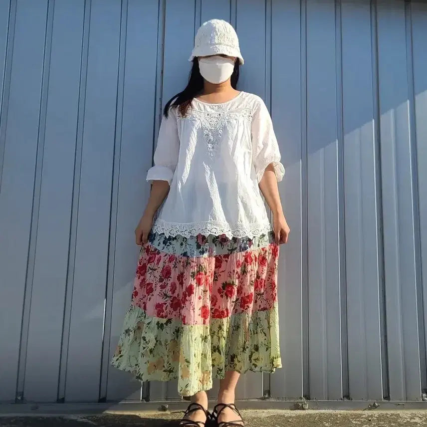 [BUNJANG] Vintage Patch Skirt / 반값택포)빈티지패치스커트