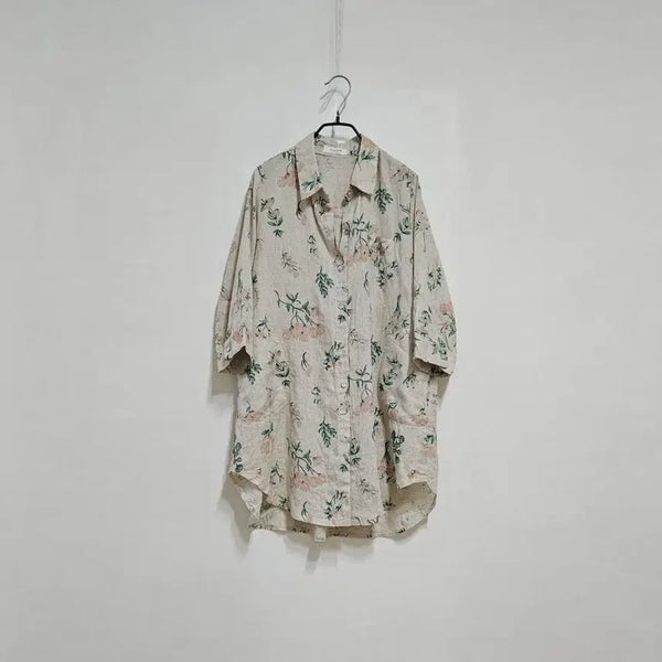 [BUNJANG] 100% Linen Long Shirt / 린넨100 롱남방