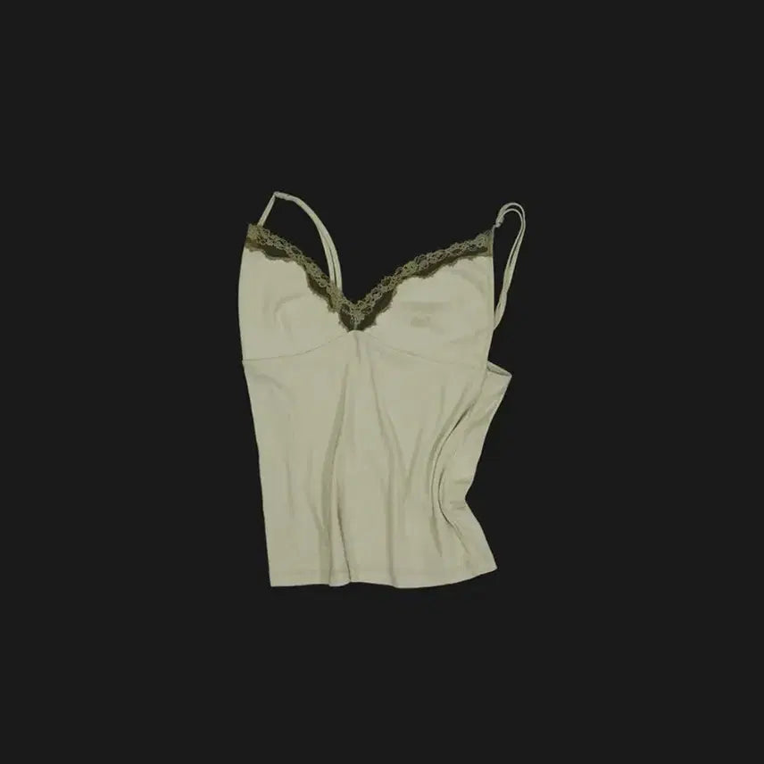 [BUNJANG] Verso Lace Bralette Camisole Top - Lime Olive / 베르소 Lace Bralette Camisole Top Lime olive