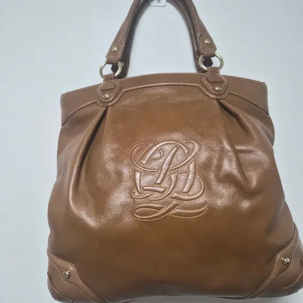 [BUNJANG] Louis Quatorze Brown Tote Bag with Gold Logo Accent / 루이까또즈 토트백