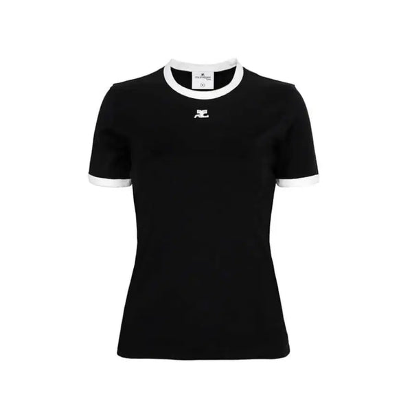 [BUNJANG] Courreges Logo Short Sleeve T-Shirt Black / 꾸레쥬 반팔 2xl 체감 L