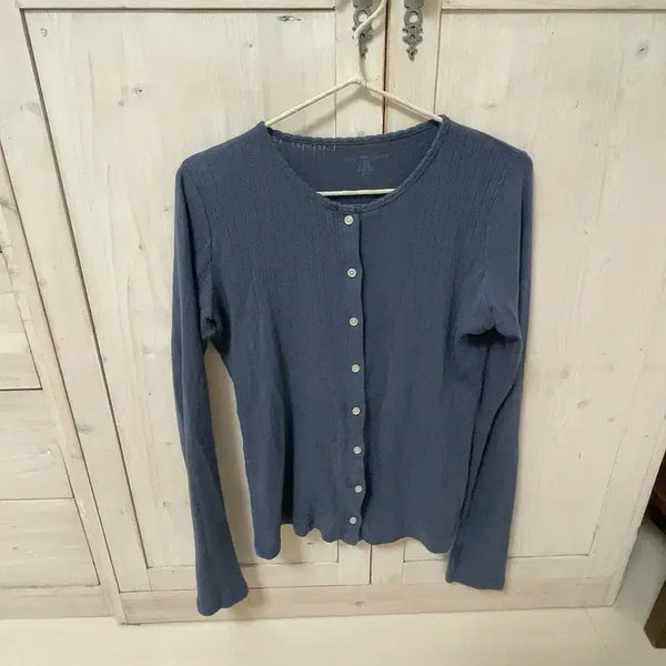 [BUNJANG] Brandy Melville Navy Eyelet Pointelle Cardigan / 브랜디멜빌 젤리 가디건 아일렛 포인텔 네이비