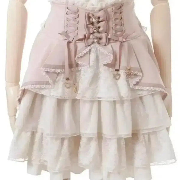 [BUNJANG] Liz Lisa Front Kashcool Skirt Pink Set-up / 리즈리사 프론트 카슈쿨 스커트 핑크 양산형 지뢰계 양지뢰 셋업 디마럽 시허니 앙크루즈 스카판