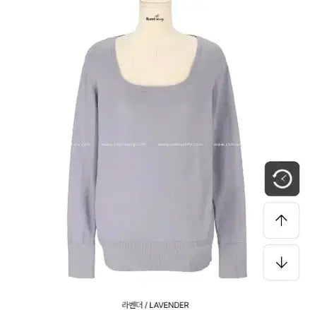 [BUNJANG] Viscose Lavender Square Neck Knit Top (Plus Size) / 새옷 비스코스 라벤더 스퀘어넥 여리여리 빅사이즈 임부 니트 88 99 100 110 120