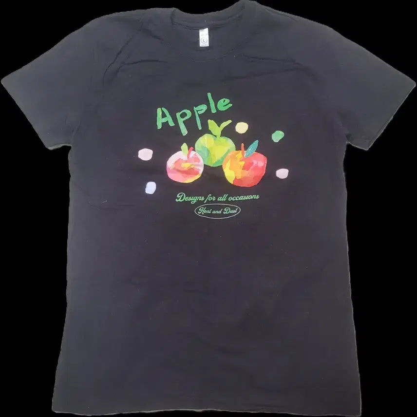 [BUNJANG] Black Apple T-Shirt / 사과 티셔츠 블랙