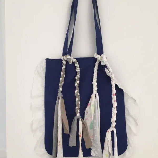 [BUNJANG] Choppeacce Lace Ruffle Tote Eco Bag / 새상품) 초피쓰 choppeacce lace ruffle tote 에코백