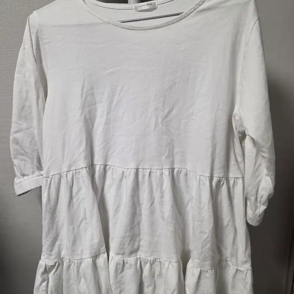 [BUNJANG] White Tiered T-Shirt Dress / [임부복가능] 화이트 캉캉 티셔츠