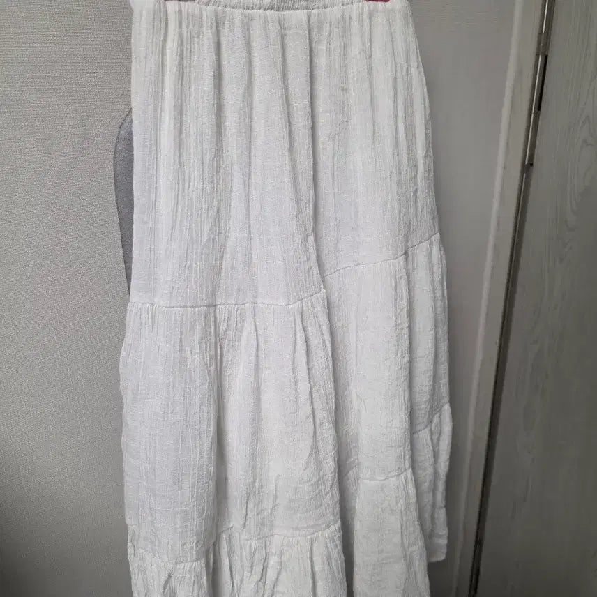 [BUNJANG] White Tiered Maxi Skirt / 화이트 캉캉 롱 스커트