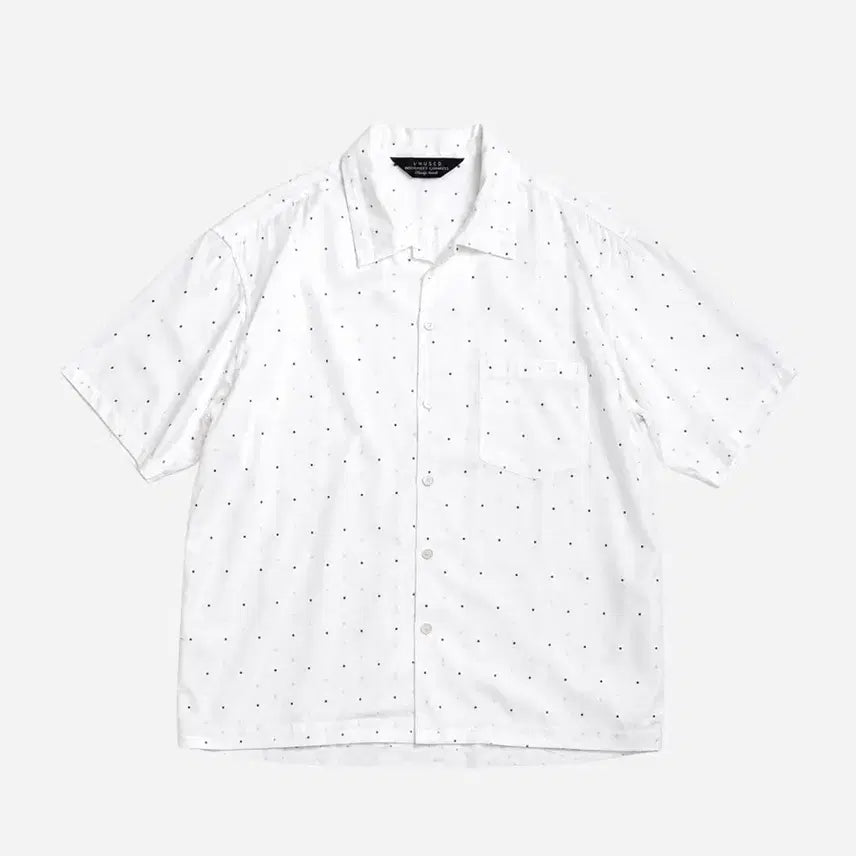 [BUNJANG] Unused Square Dot Pattern Open Collar Shirt / Unused 언유즈드 스퀘어 닷 패턴 셔츠