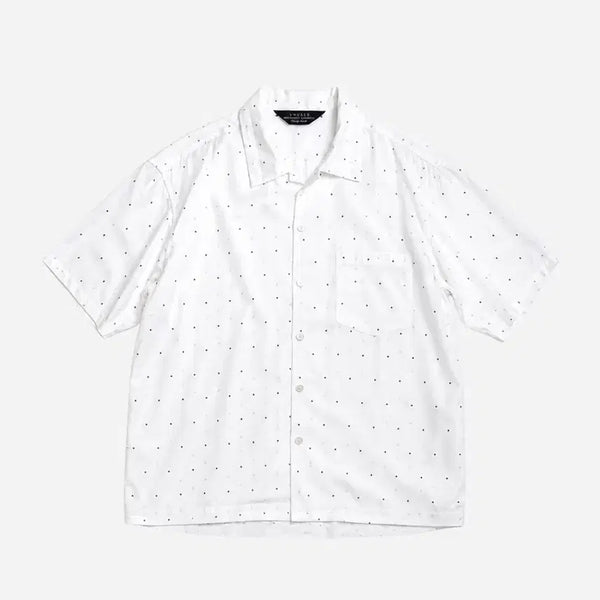 [BUNJANG] Unused Square Dot Pattern Open Collar Shirt / Unused 언유즈드 스퀘어 닷 패턴 셔츠