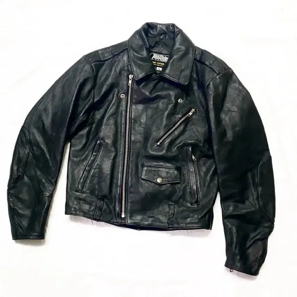 [BUNJANG] Toprider Vintage Cowhide Leather Rider Jacket / Toprider 빈티지 자켓 가죽자켓 소가죽 라이더