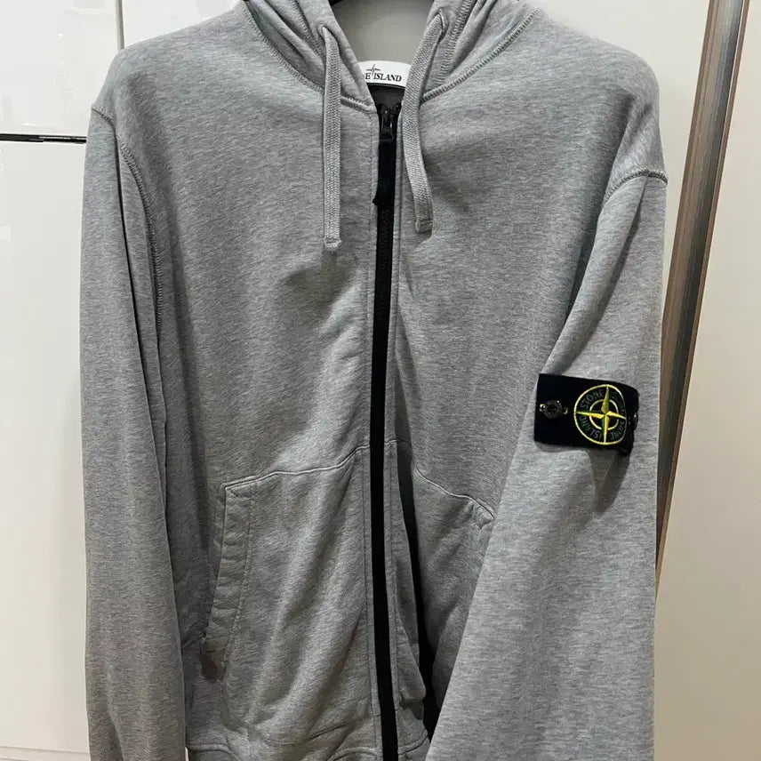 [BUNJANG] Stone Island Grey Zip-Up Hoodie XL / 스톤아일랜드 그레이 후드집업 xl