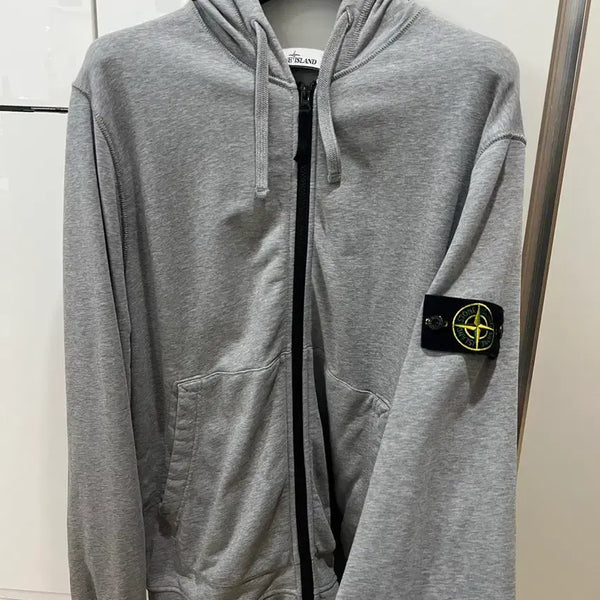 [BUNJANG] Stone Island Grey Zip-Up Hoodie XL / 스톤아일랜드 그레이 후드집업 xl