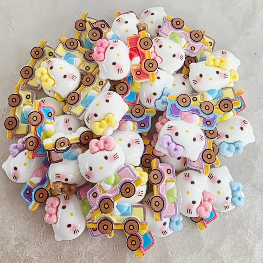 [BUNJANG] Parts Car Kitty Charms 6 Colors 30 pcs Bundle Set / 파츠 자동차키티 6색 30개 일괄