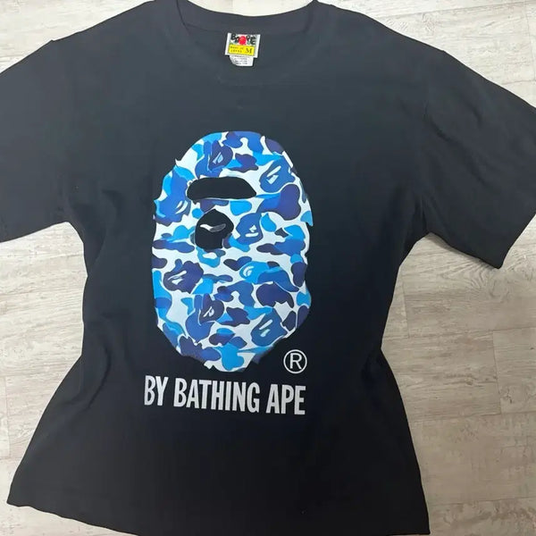 [BUNJANG] BAPE T-Shirt Black Blue Camo / 베이프 반팔티 블랙 블루 카모