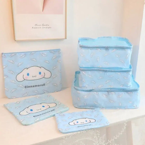 [BUNJANG] Cinnamoroll Pouch Travel Set (6 Types) / 시나모롤 파우치 여행용 6종 세트