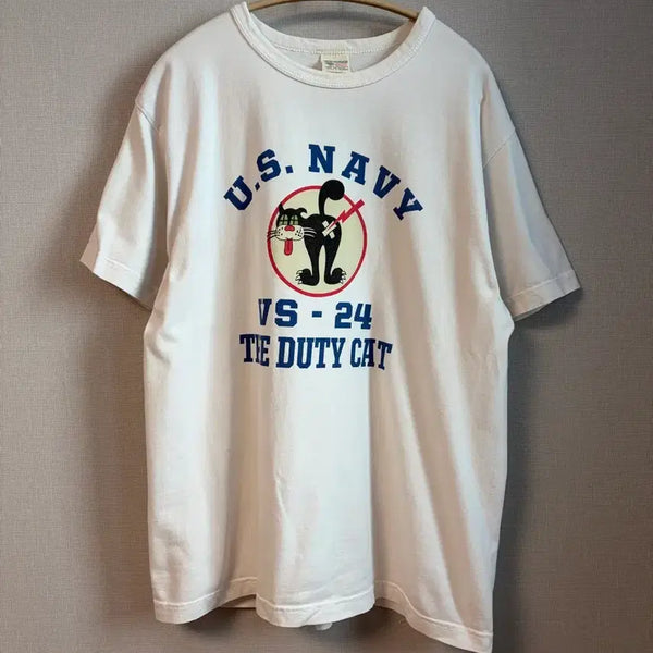 [BUNJANG] Buzz Rickson's US Navy VS-24 The Duty Cat T-Shirt / 버즈릭슨 네이비 듀티캣 반팔티 L