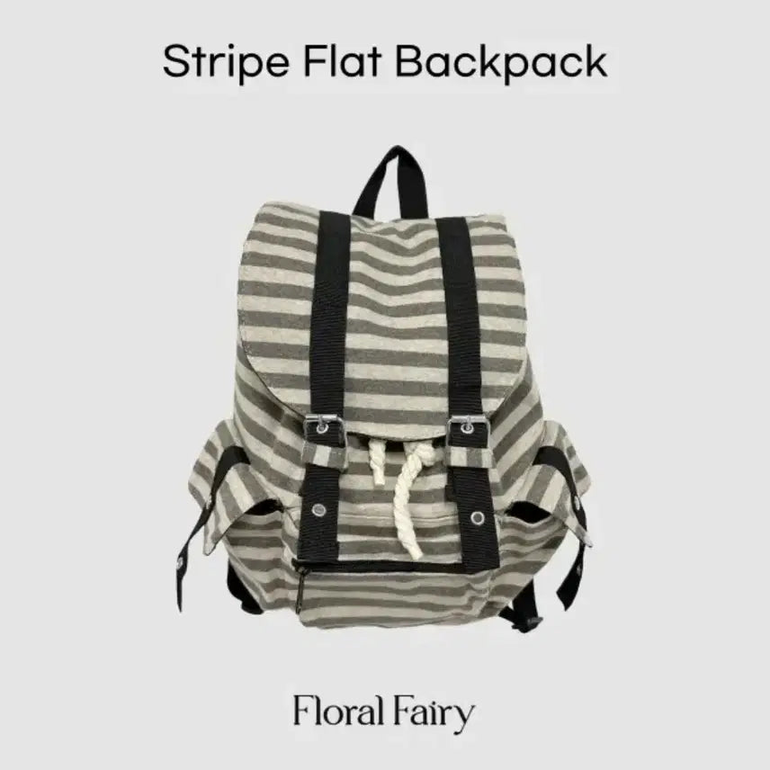[BUNJANG] Stripe Backpack Bag / 에이블리 스트라이프 백팩 가방