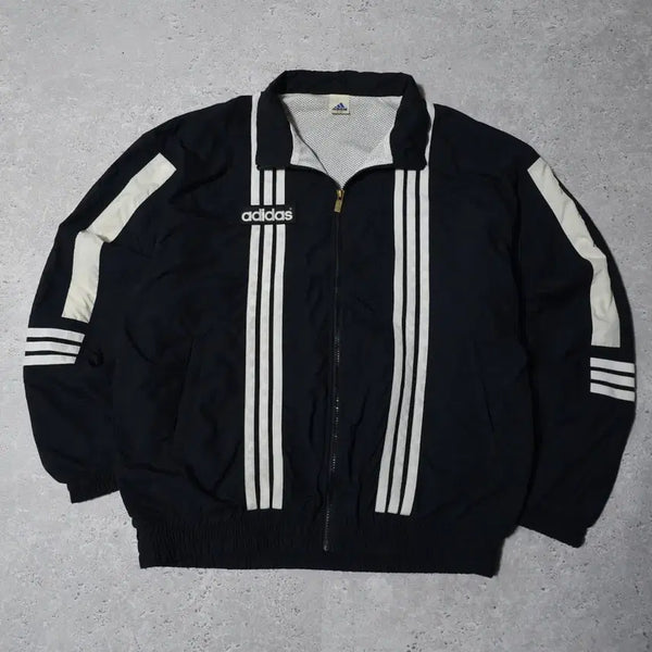 [BUNJANG] Cortis Joohoon Adidas 90s Old Skool Windbreaker Jacket White/Black / 코르티스 주훈 아디다스 삼선 90s 올드스쿨 바람막이 자켓 흰검