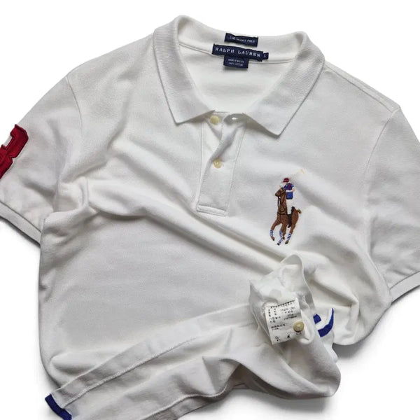 [BUNJANG] Polo Ralph Lauren Big Pony PK Collar T-Shirt White - Size L / [L] 폴로 랄프로렌 빅포니 PK 카라티 화이트