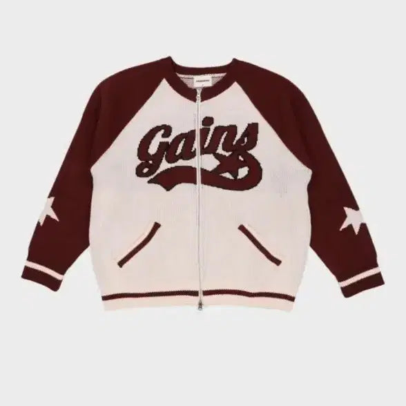 [BUNJANG] Gainsborough Zip-Up Cardigan Burgundy Ivory / 게인스보로 집업 가디건 버건디 아이보리