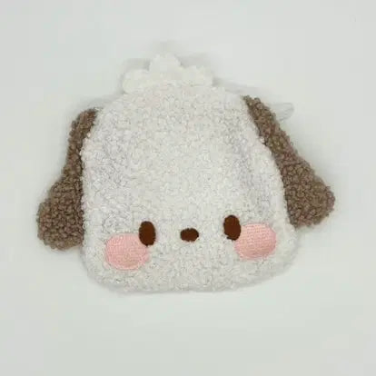 [BUNJANG] Sanrio Pochacco Fuzzy Face Mini Pouch / 산리오 포차코 뽀글이얼굴 모양 미니 파우치 (단품)
