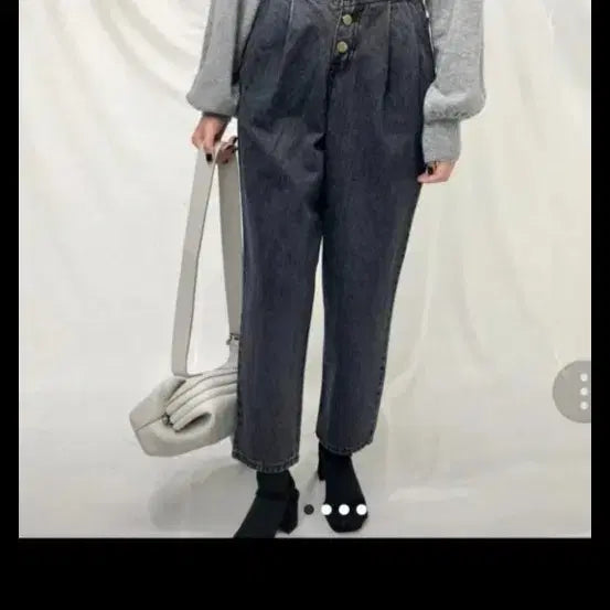 [BUNJANG] High-Waisted Button-Up Denim Pants / 하이웨스트 버튼업 데님 팬츠